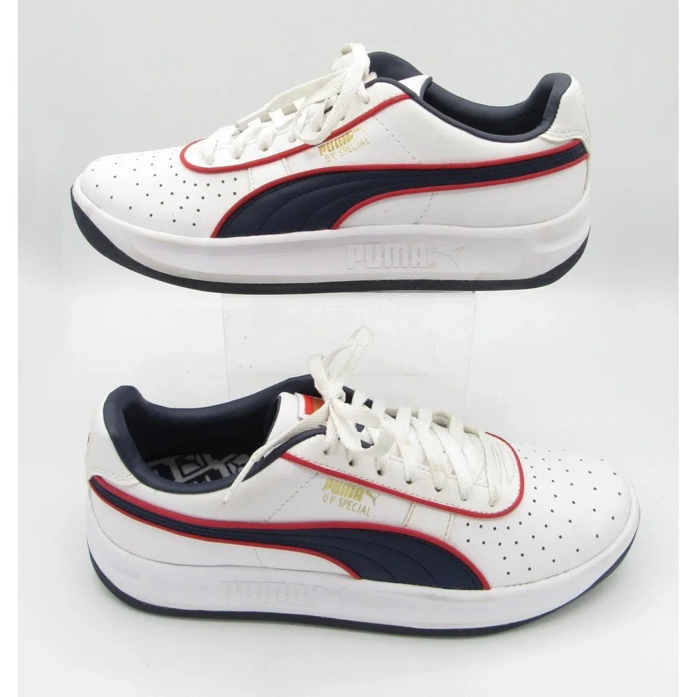 Puma GV Special Sneakers White with Red & Blue Accents Big Kids Size 6.5